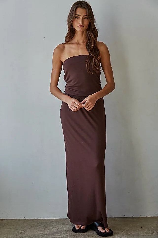 Close view of the side shirring drawing the fabric into folds