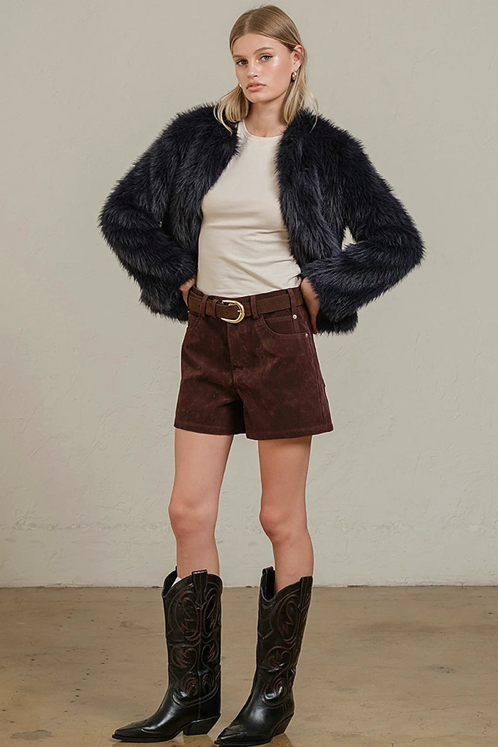 Brown Suede Shorts