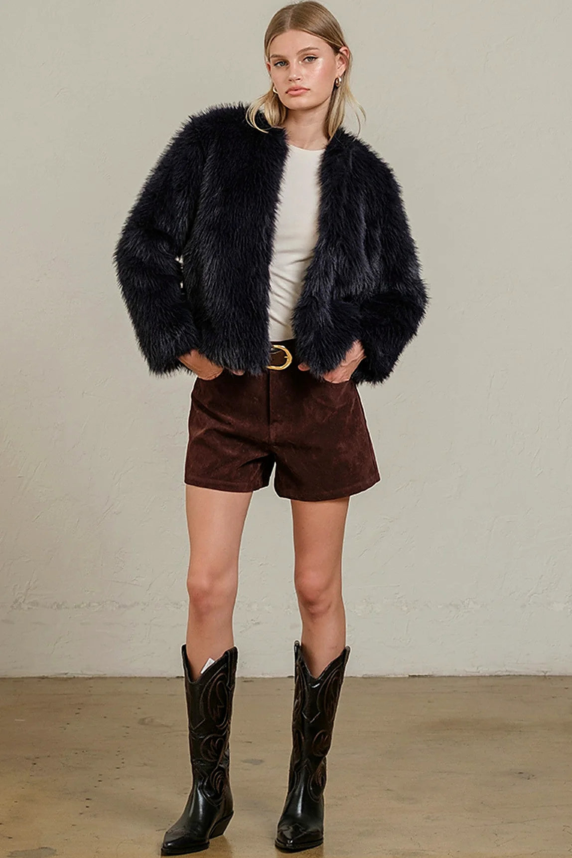 Brown Suede Shorts