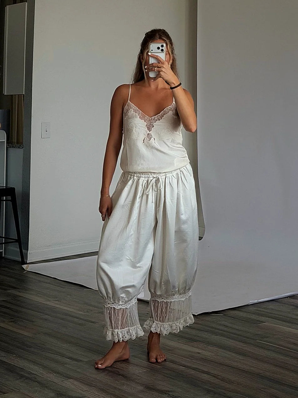 Back view of the satin cami