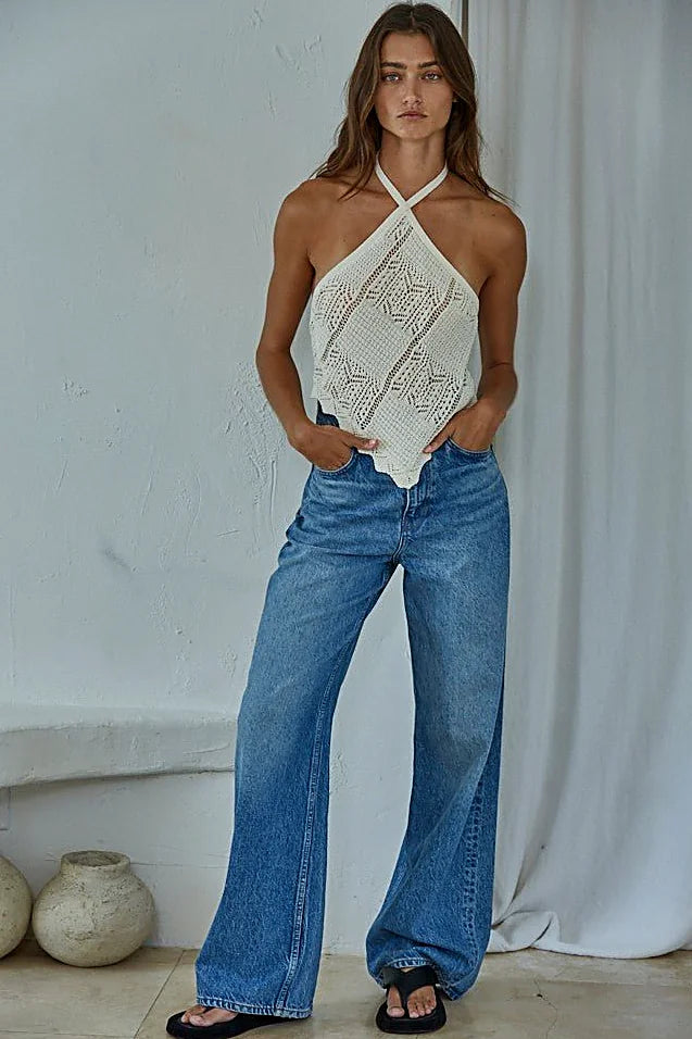 Crochet Open Back Halter Top