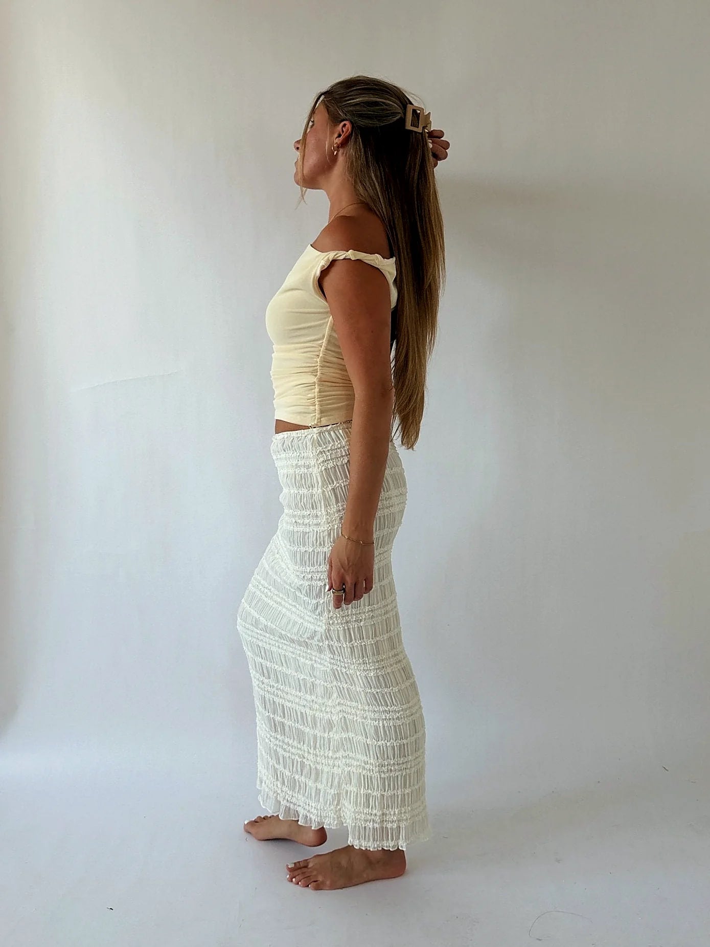Essential Off Shoulder Top - Butter Yellow