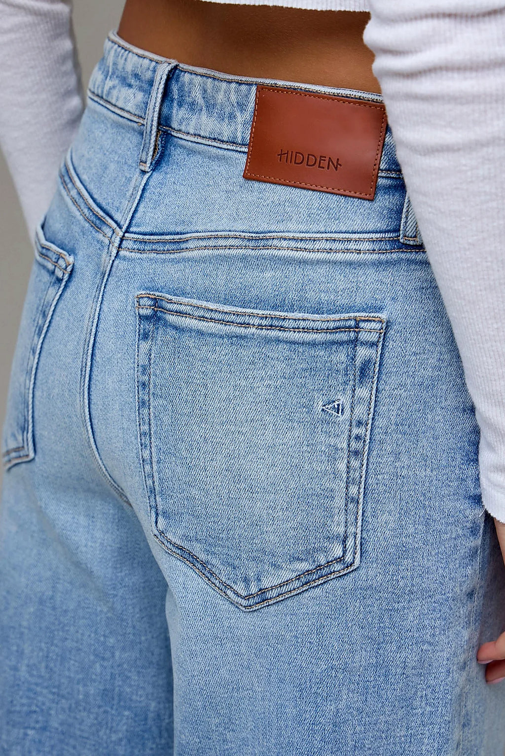 High Rise Wide Leg Cuffed Jeans