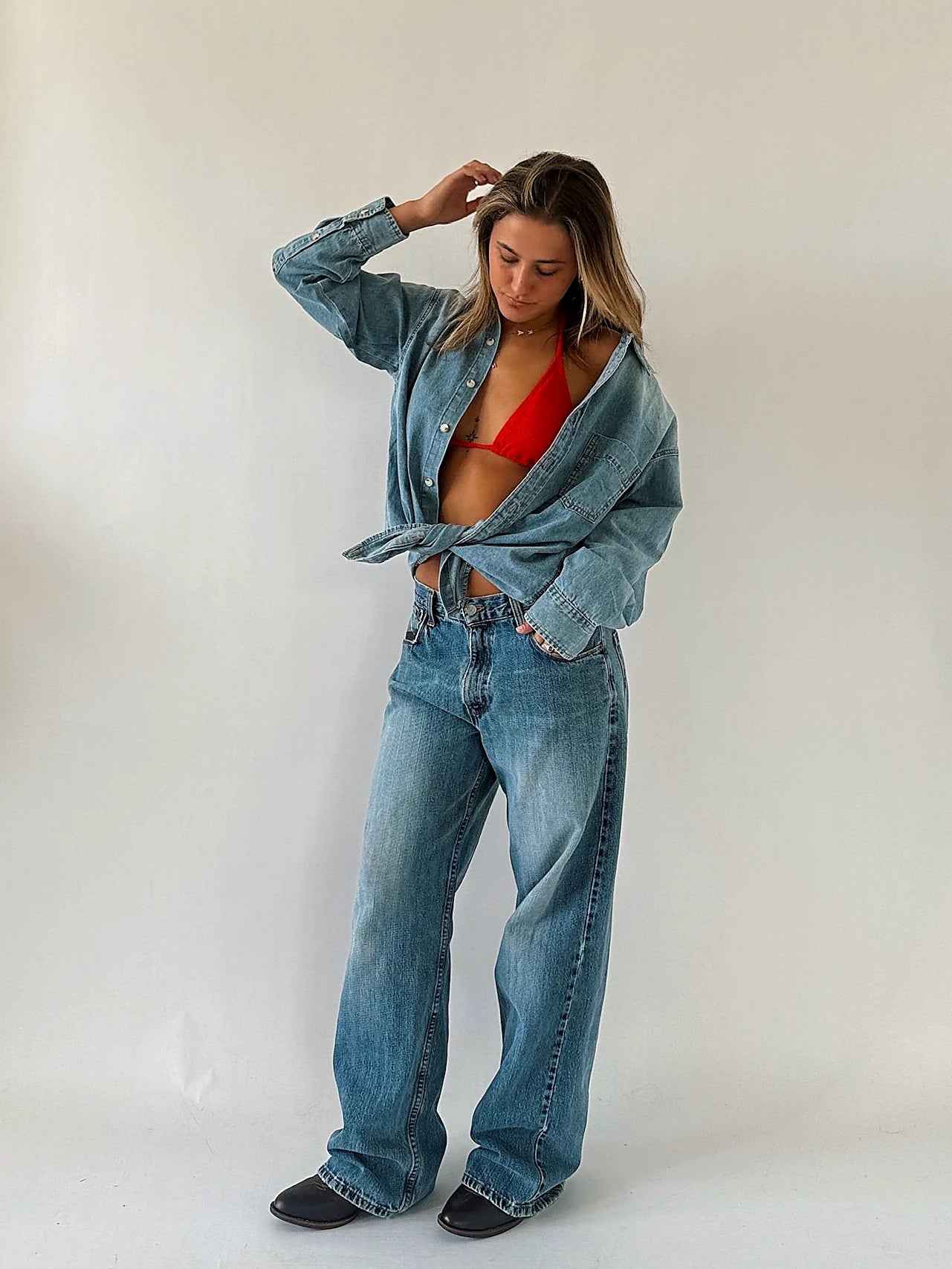 Lightweight Denim Button Up Shirt