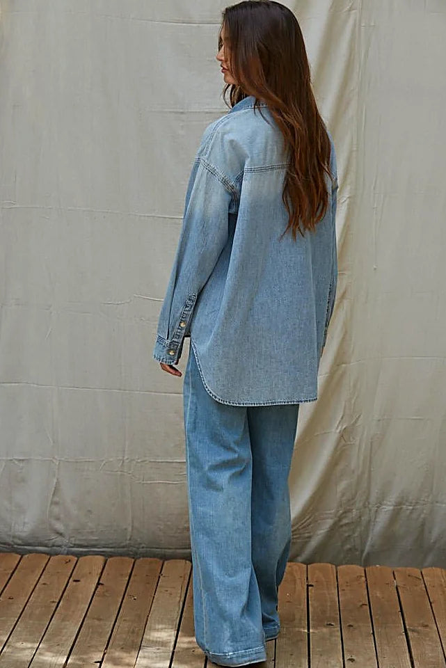 Lightweight Denim Button Up Shirt