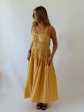 Tangerine maxi dress with a sweetheart neckline